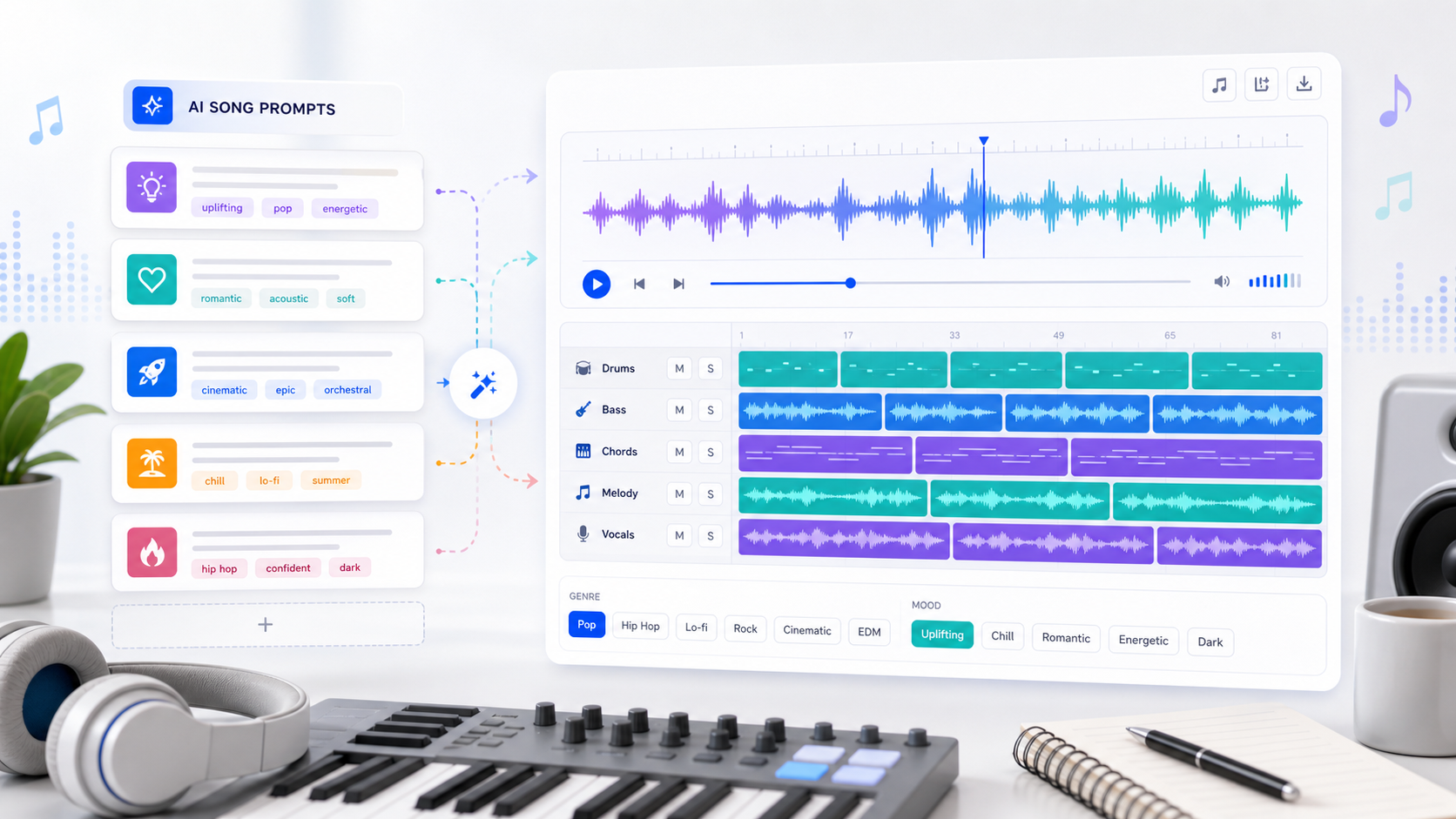 AI Song Prompts That Work — 25 Examples for Better Results